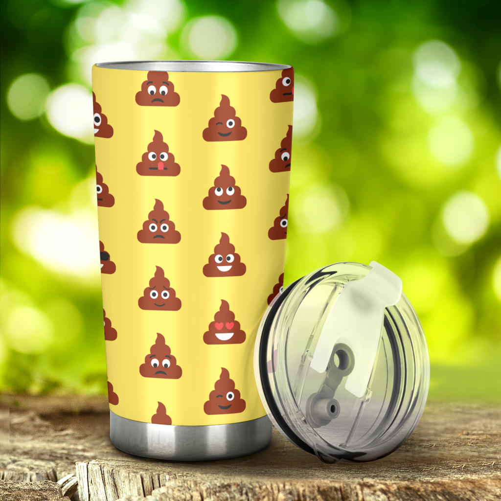Emoji Poop Print Pattern Tumbler