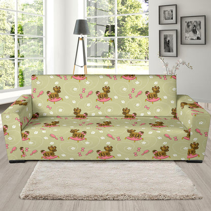 Yorkshire Cute Terriers Print Design LKS301 Sofa Slipcover