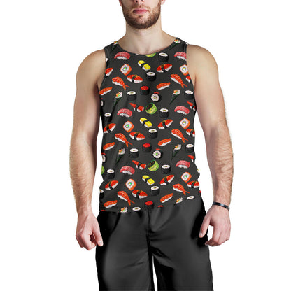 Sushi Design Print Men Tank Top