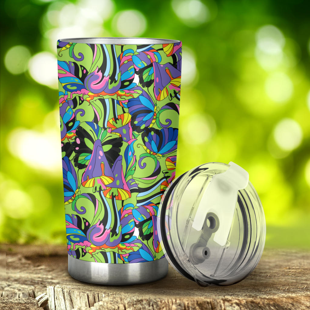 Psychedelic Trippy Mushroom Themed Tumbler
