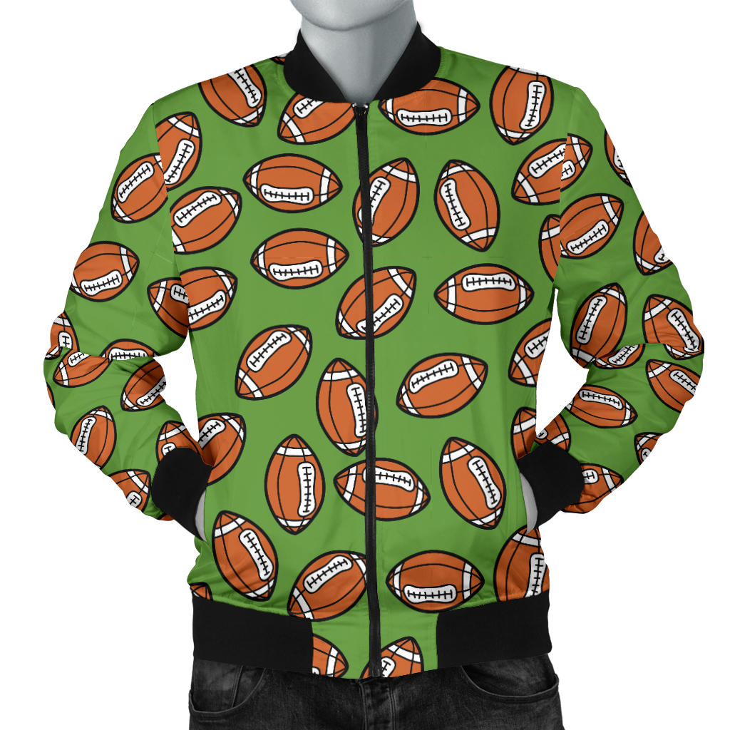 American Football on Green Design Men Bomber Jacket