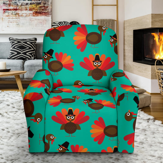 Thanksgiving Print Design LKS307 Recliner Slipcover with Pocket