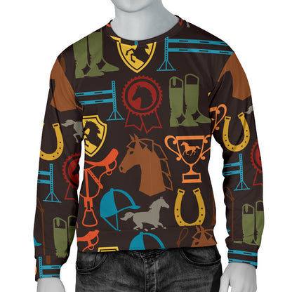 Equestrian Equipment Horse Colorful Men Long Sleeve Sweatshirt