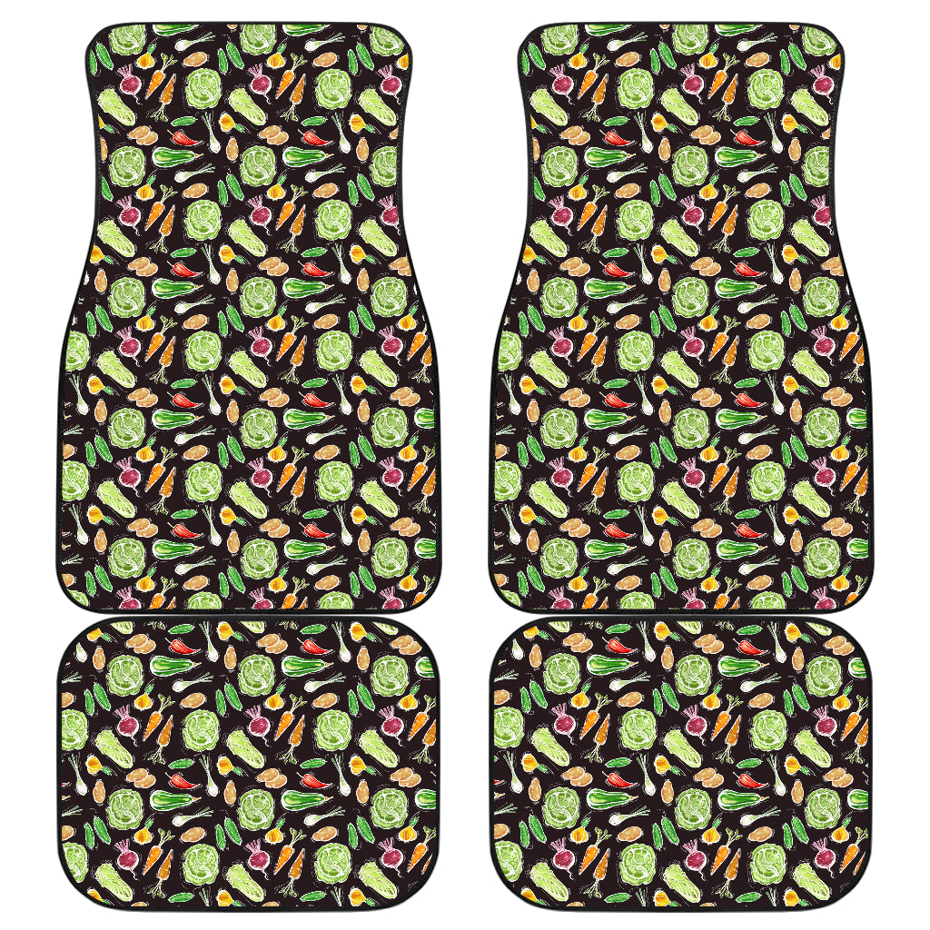 Vegan Draw Themed Design Print Car Floor Mats Front Back