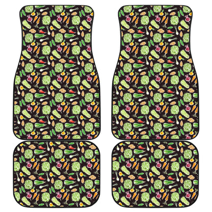 Vegan Draw Themed Design Print Car Floor Mats Front Back