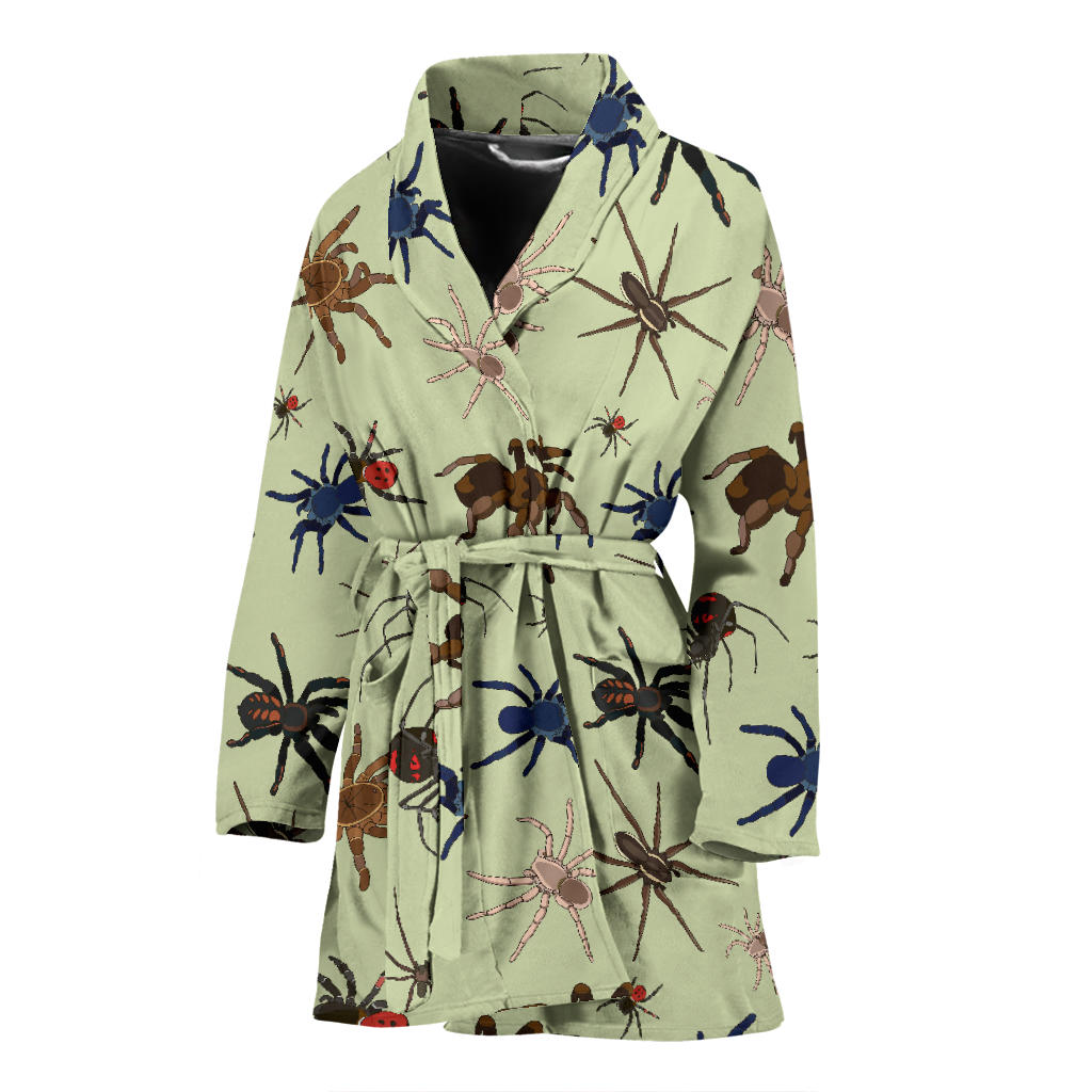 Tarantula Pattern Print Design 02 Women Bathrobe