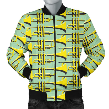 Trumpet Vintage Design Print Men Bomber Jacket