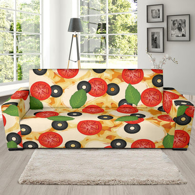 Pizza Pattern Print Design A05 Sofa Slipcover