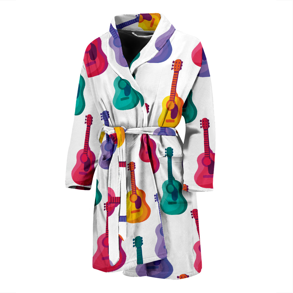 Acoustic Guitar Print Design LKS406 Men Bathrobe