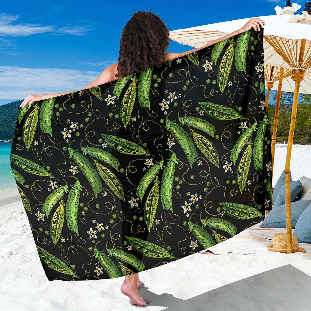 Peas Pattern Print Design A02 Sarong Pareo Wrap
