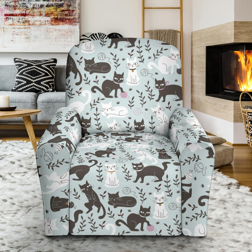 Cat Pattern Print Design 08 Recliner Slipcover with Pocket