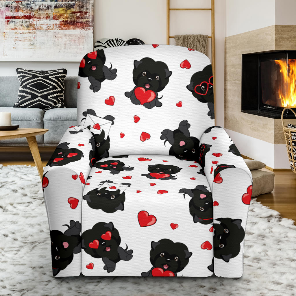 Affenpinscher Pattern Print Design 01 Recliner Slipcover with Pocket