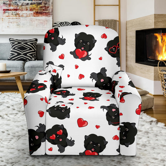 Affenpinscher Pattern Print Design 01 Recliner Slipcover with Pocket