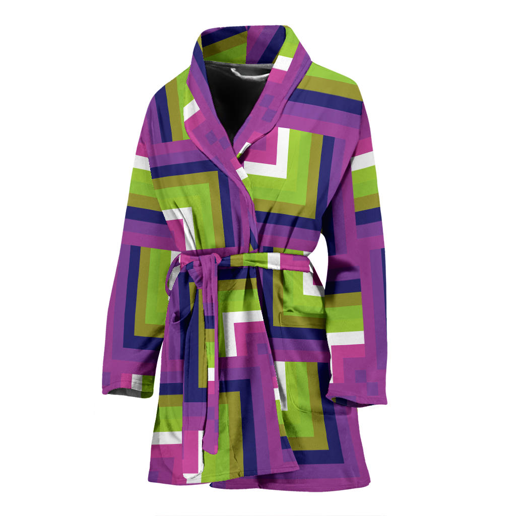 Optical illusion Pattern Print Design A05 Women Bathrobe