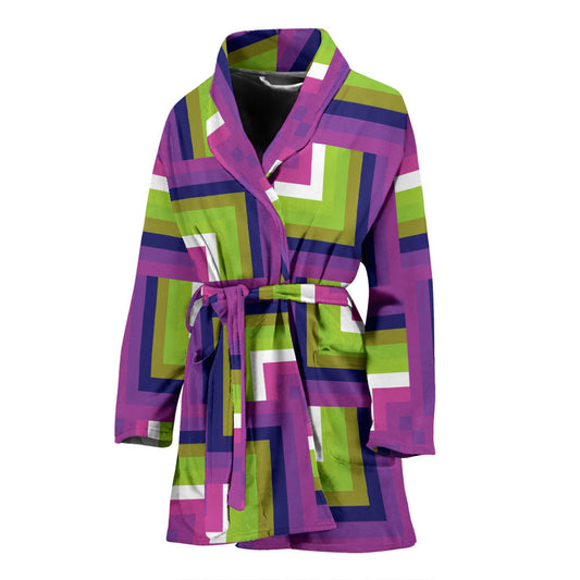 Optical illusion Pattern Print Design A05 Women Bathrobe
