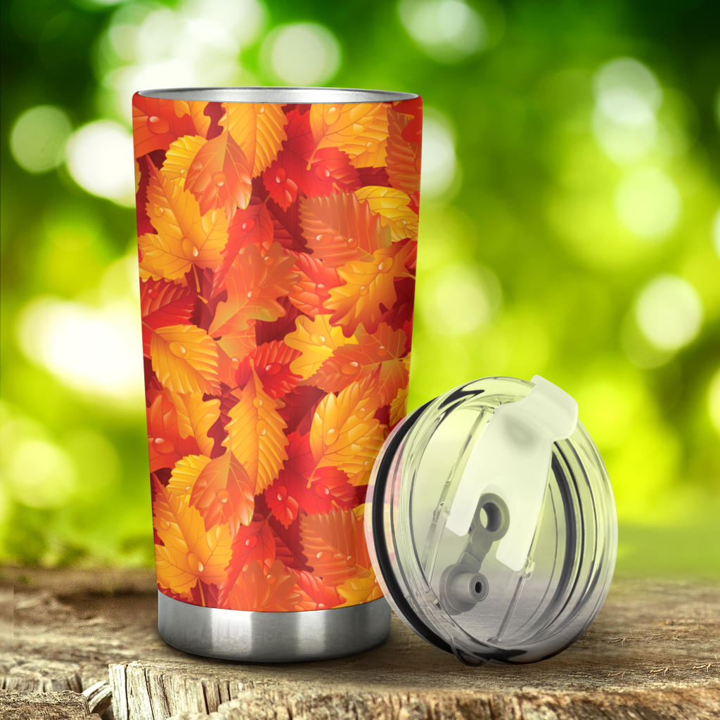 Elm Leave Autum Print Pattern Tumbler