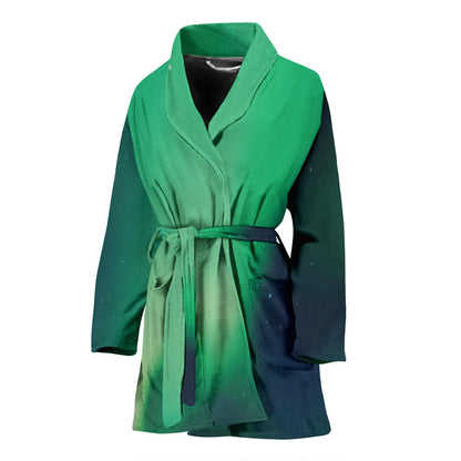 Aurora Borealis Pattern Print Design 04 Women Bathrobe