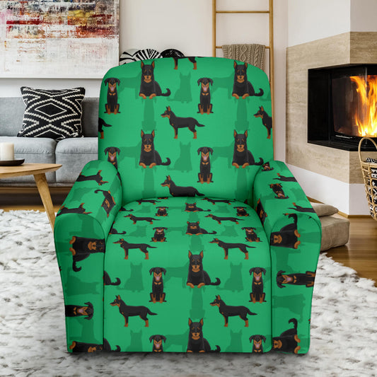 Beauceron Pattern Print Design 01 Recliner Slipcover with Pocket