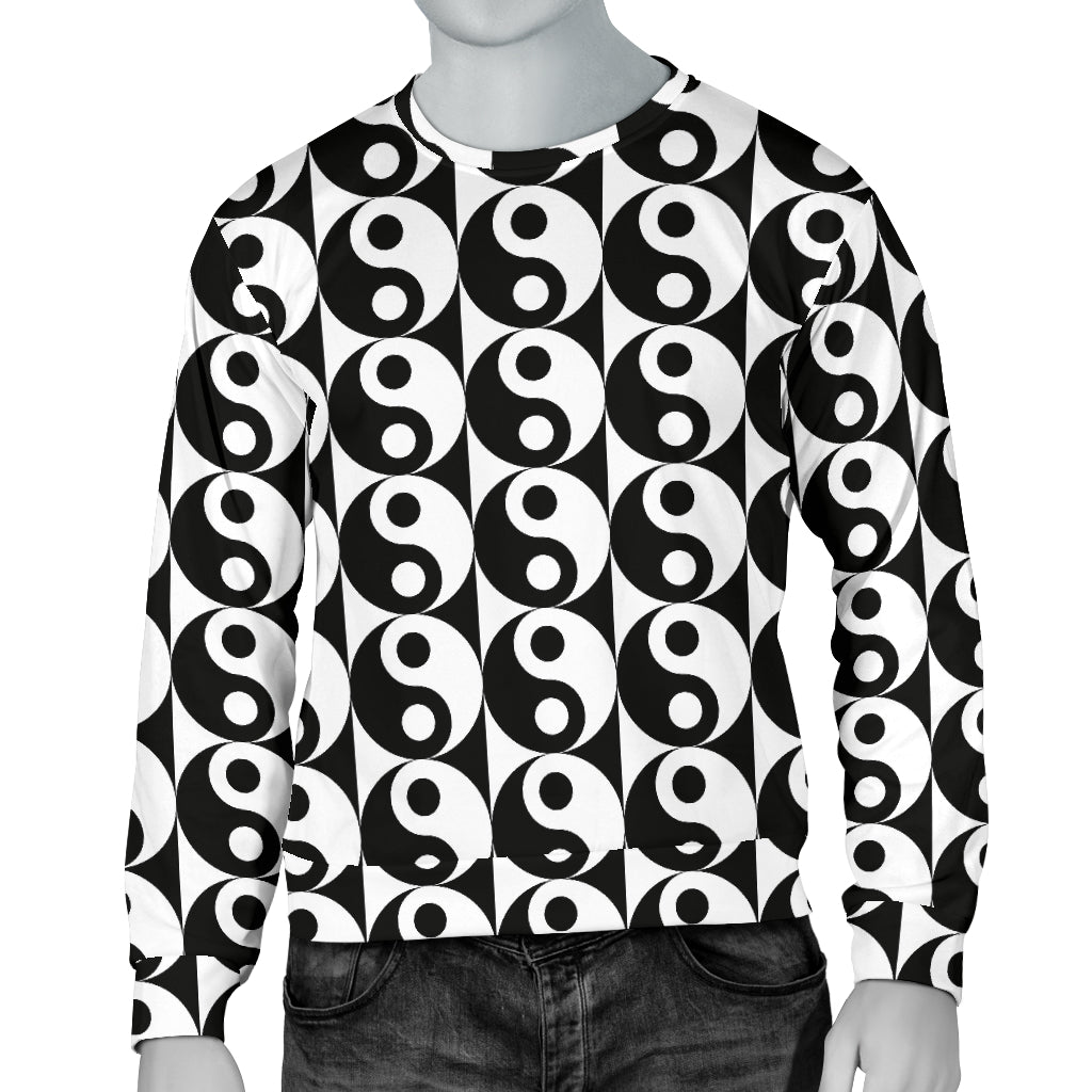 Yin Yang Classic Pattern Design Print Men Long Sleeve Sweatshirt