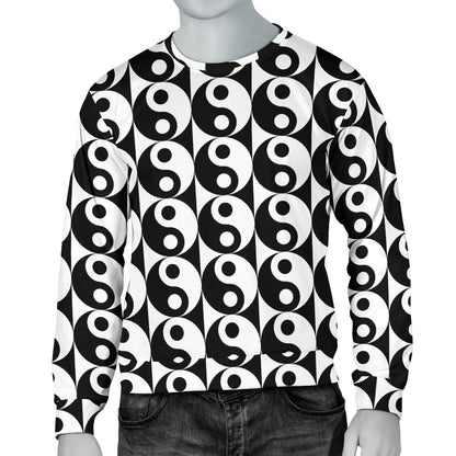Yin Yang Classic Pattern Design Print Men Long Sleeve Sweatshirt