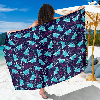 Butterfly Pattern Print Design 011 Sarong Pareo Wrap
