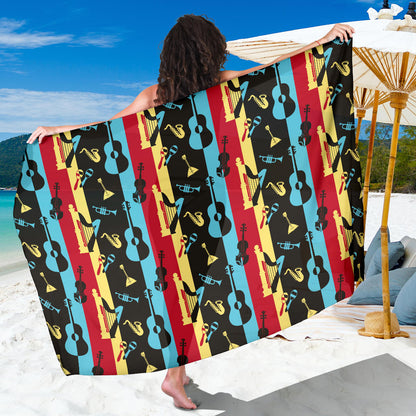Jazz Pattern Print Design 02 Sarong Pareo Wrap
