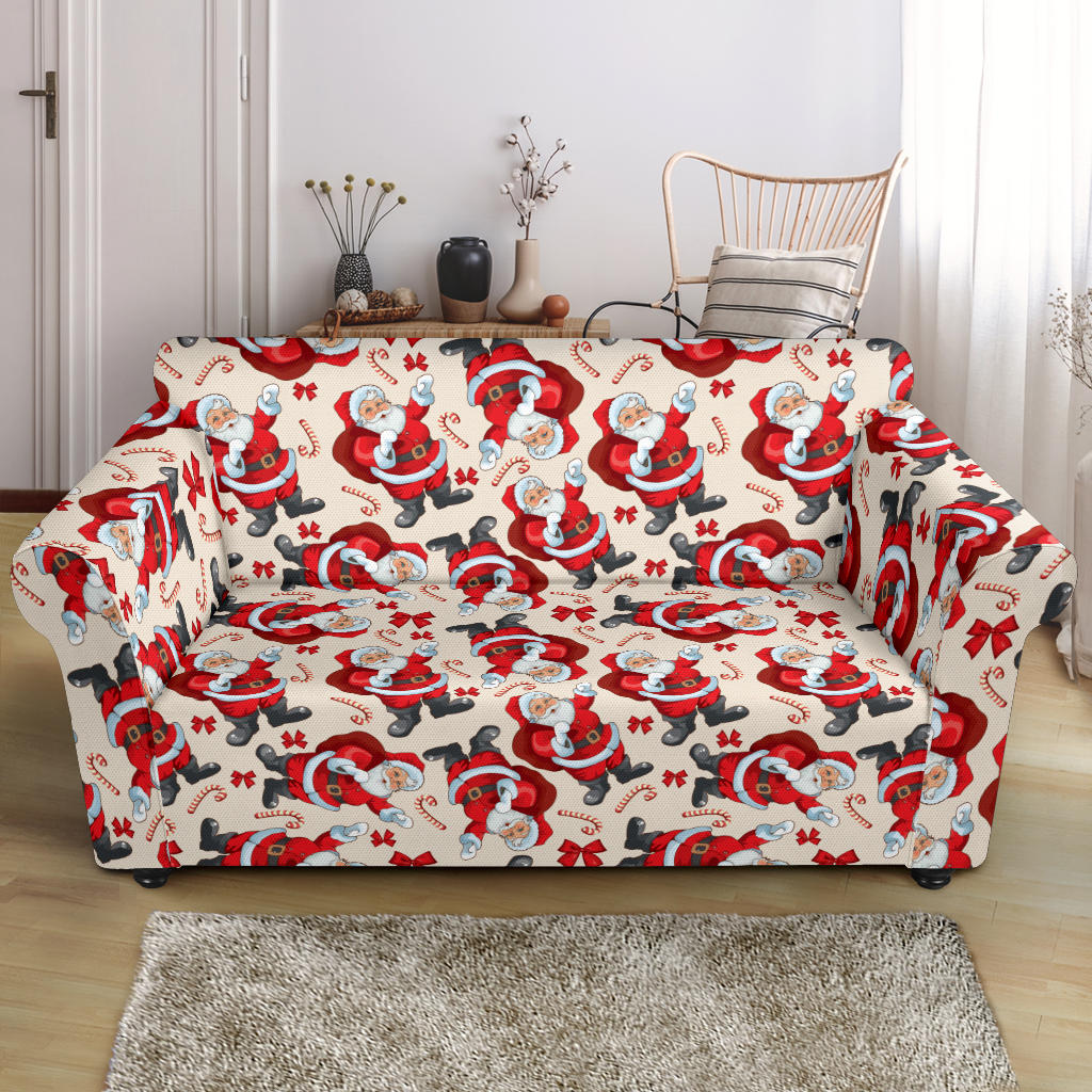 Santa Christmas Themed Print Design LKS302 Loveseat Couch Slipcover