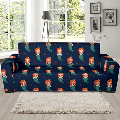 Mermaid Girl Pattern Print Design 01 Sofa Slipcover