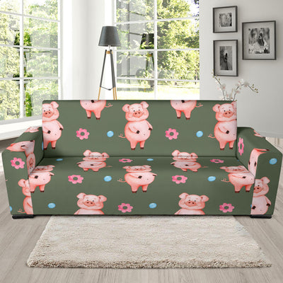 Pig Pattern Print Design 03 Sofa Slipcover