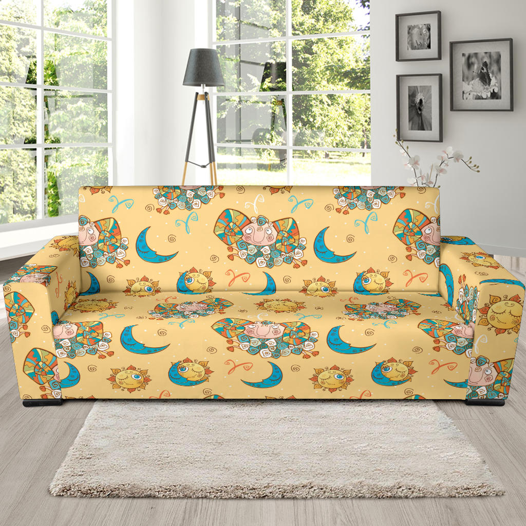 Aries Zodiac Pattern Print Design 03 Sofa Slipcover