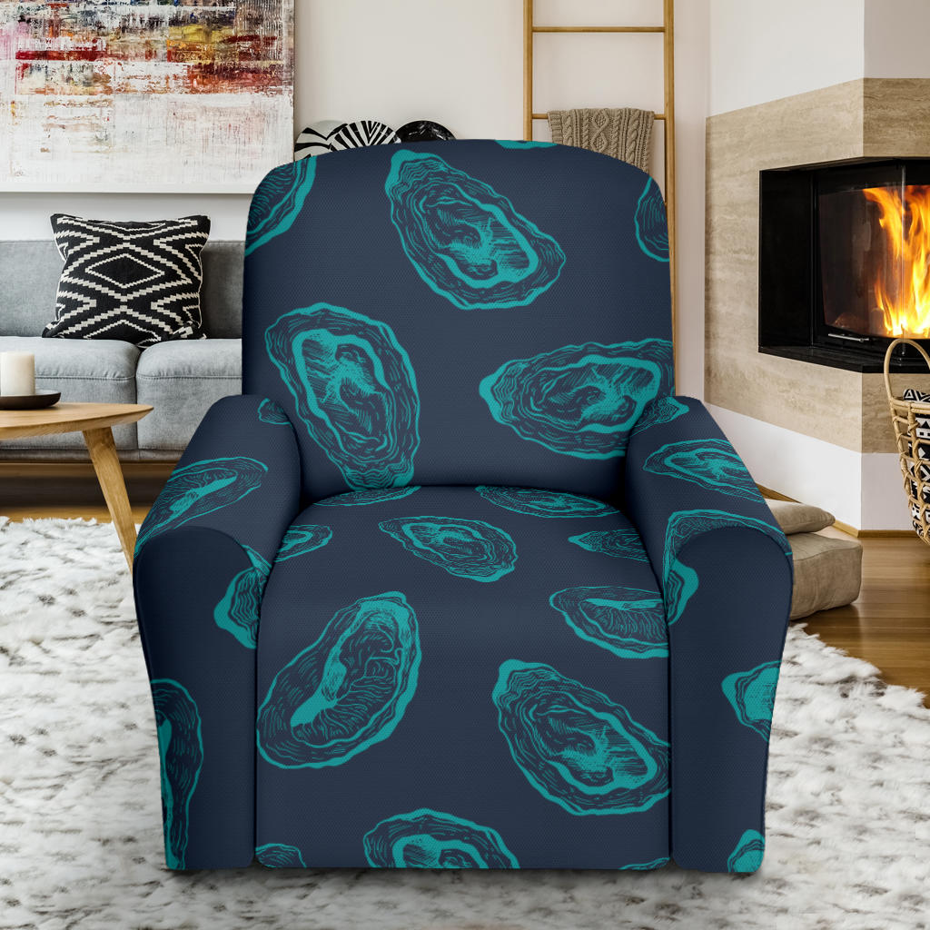 Oyster Pattern Print Design 01 Recliner Slipcover with Pocket
