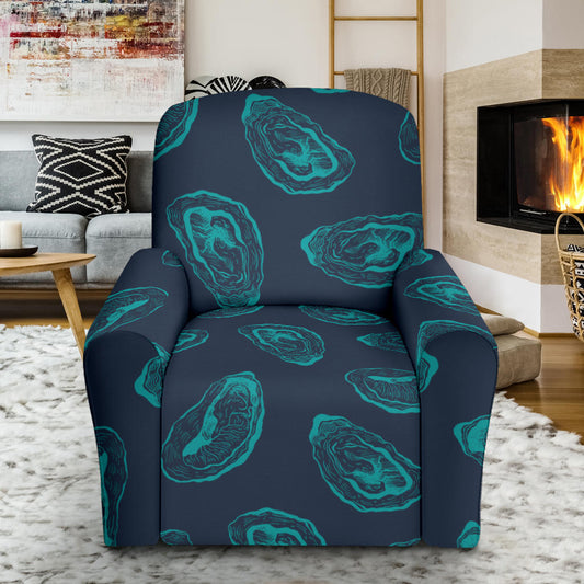 Oyster Pattern Print Design 01 Recliner Slipcover with Pocket
