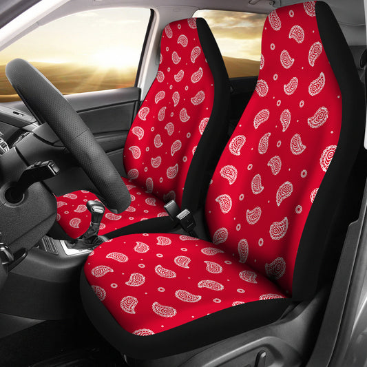Bandana Red Paisley Print Design LKS305 Car Seat Covers