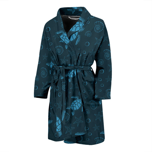 Sea Turtle Print Design LKS308 Men Bathrobe