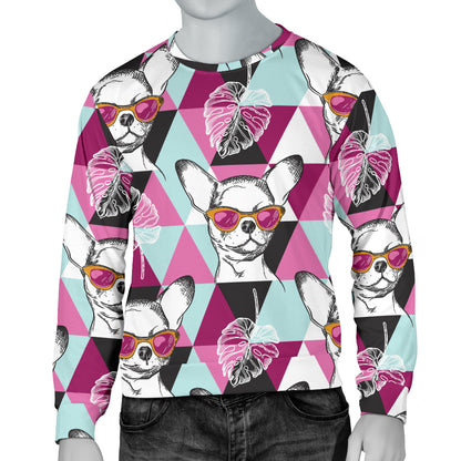 Chihuahua Cute Triangle Pattern Men Long Sleeve Sweatshirt