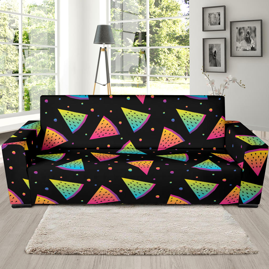 Rainbow Watermelon Pattern Print Design A04 Sofa Slipcover