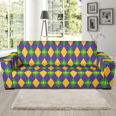 Mardi Gras Pattern Print Design 05 Sofa Slipcover