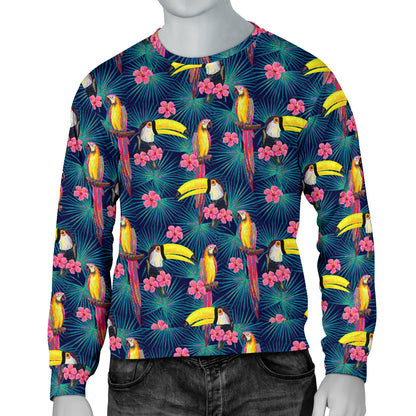 Toucan Parrot Design Men Long Sleeve Sweatshirt