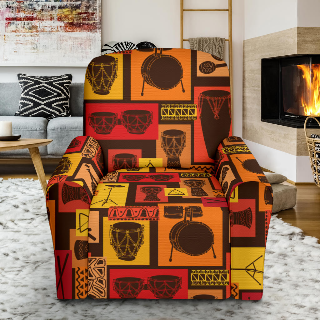 Percussion Pattern Print Design 02 Recliner Slipcover with Pocket