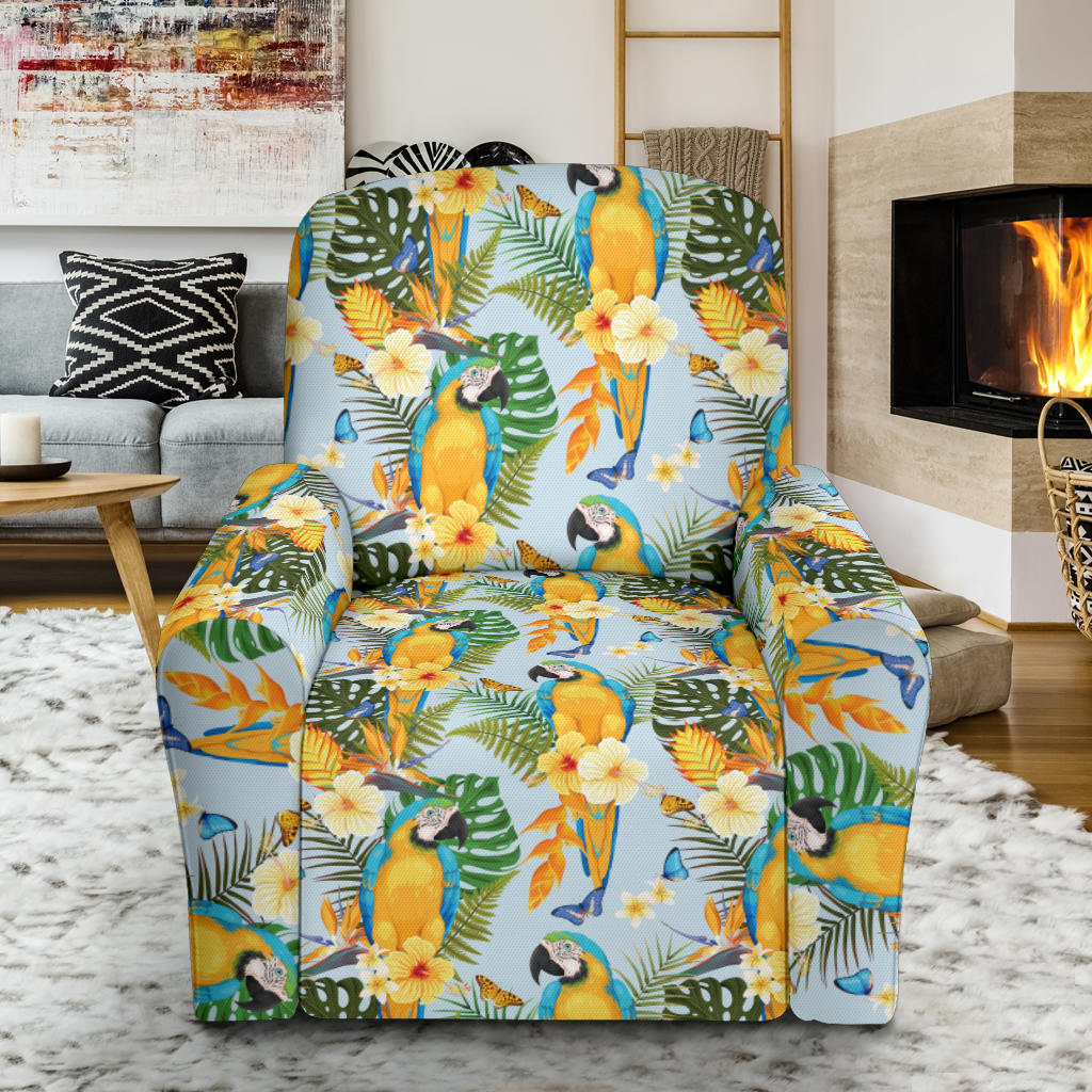 Parrot Pattern Print Design A04 Recliner Slipcover with Pocket
