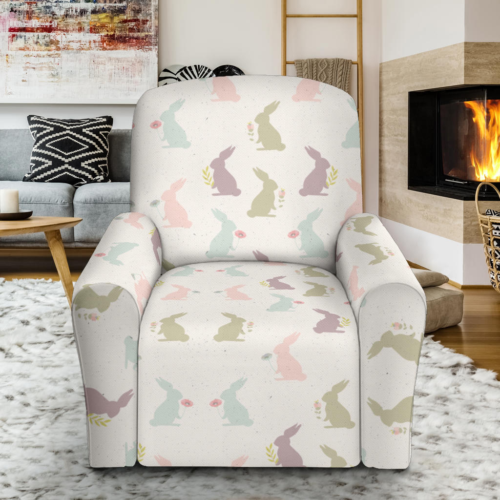 Bunny Pattern Print Design 05 Recliner Slipcover with Pocket