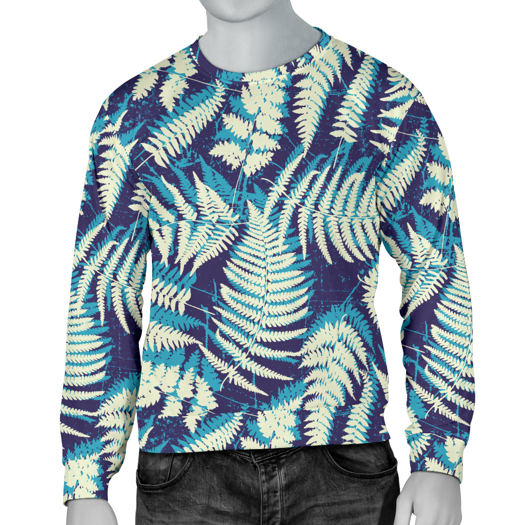 Fern Leave Summer Print Pattern Men Long Sleeve Sweatshirt