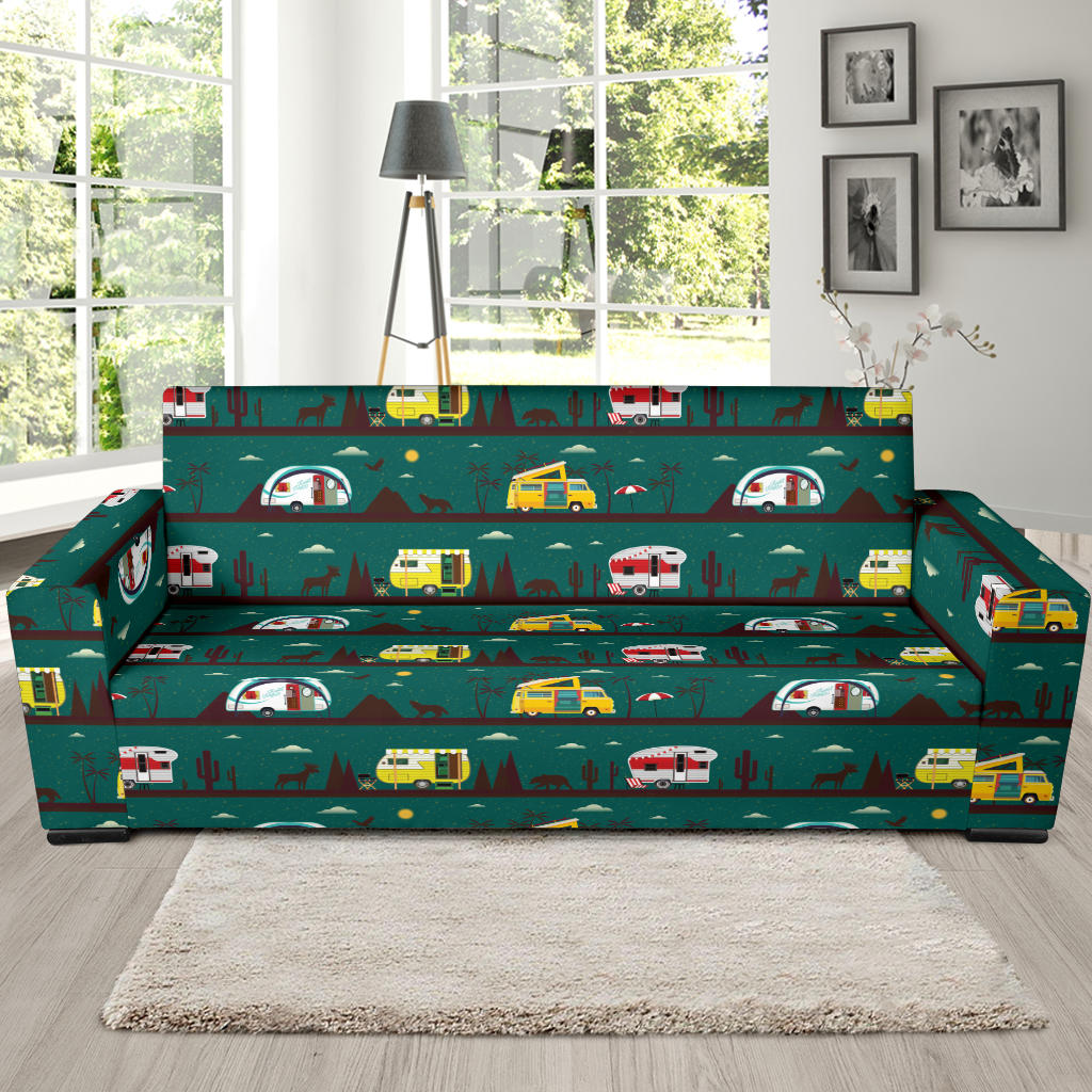 Camper Pattern Print Design 05 Sofa Slipcover