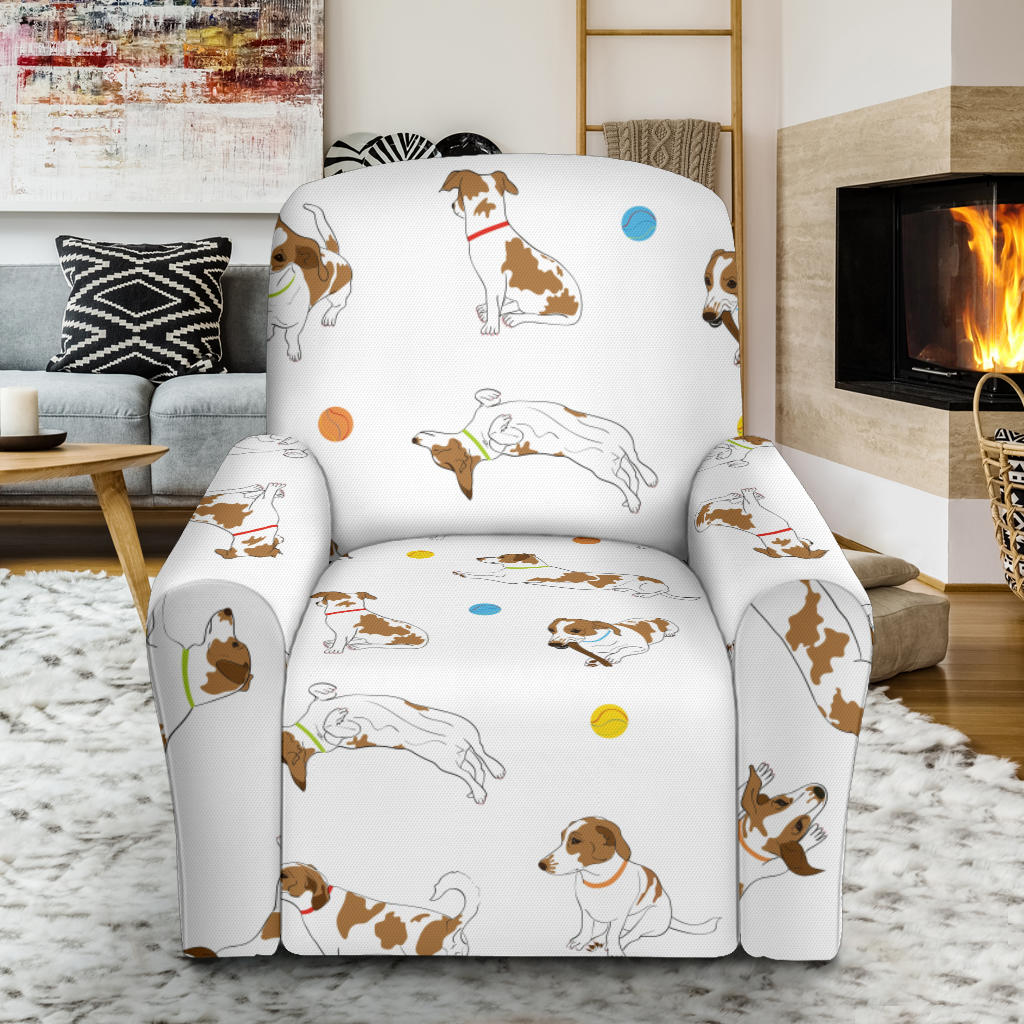 Russell Terriers With Balls Print Design LKS307 Recliner Slipcover with Pocket