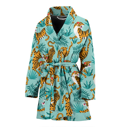Tiger Print Design LKS304 Women Bathrobe
