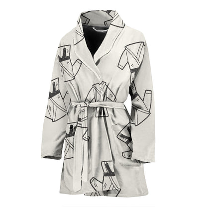 Karate Pattern Print Design 01 Women Bathrobe