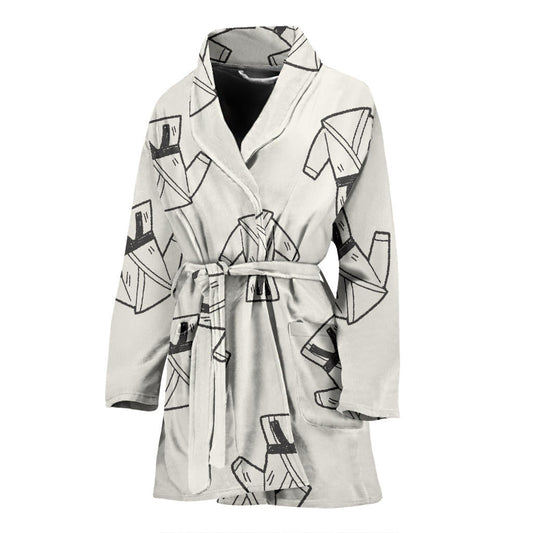 Karate Pattern Print Design 01 Women Bathrobe