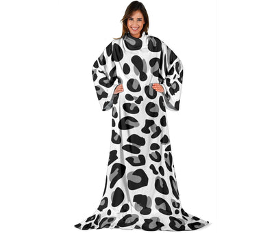 Snow Leopard Skin Print  Adult Sleeve Blanket