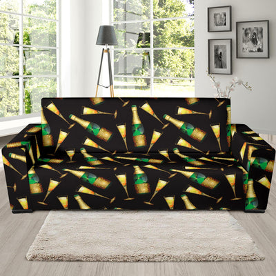 Champagne Pattern Print Design 02 Sofa Slipcover