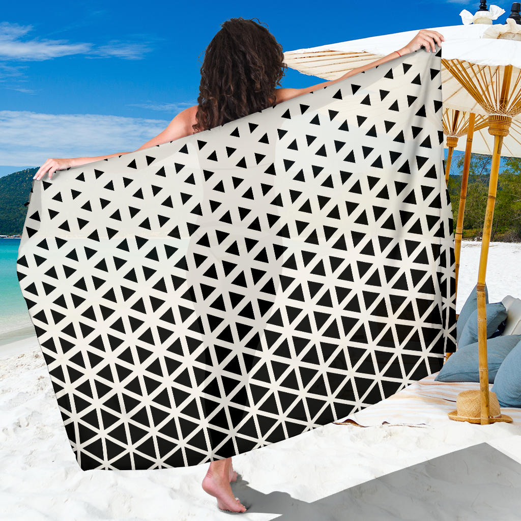 Geometric Black White Pattern Print Design 03 Sarong Pareo Wrap